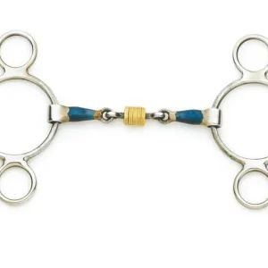 Centaur SS 2 Ring Gag With Loose Copper Roller Disks