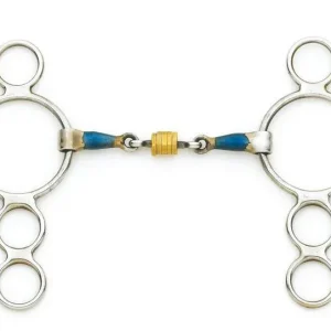 Centaur SS 3 Ring Gag With Loose Copper Roller Disks