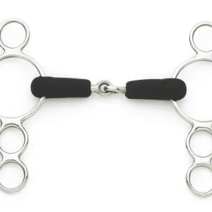 Centaur SS Jointed Rubber Mouth 3 Ring Gag