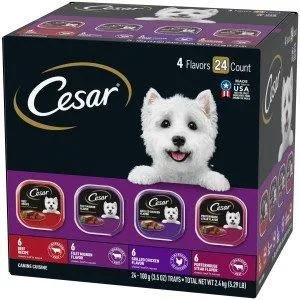 Cesar Beef, Filet Mignon, Grilled Chicken & Porterhouse Steak 3.5oz 24ct Pack