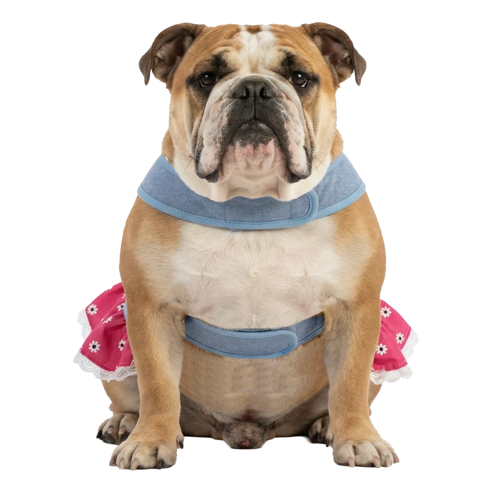 CHAMBRAY HARNESS DRESS - Image 2