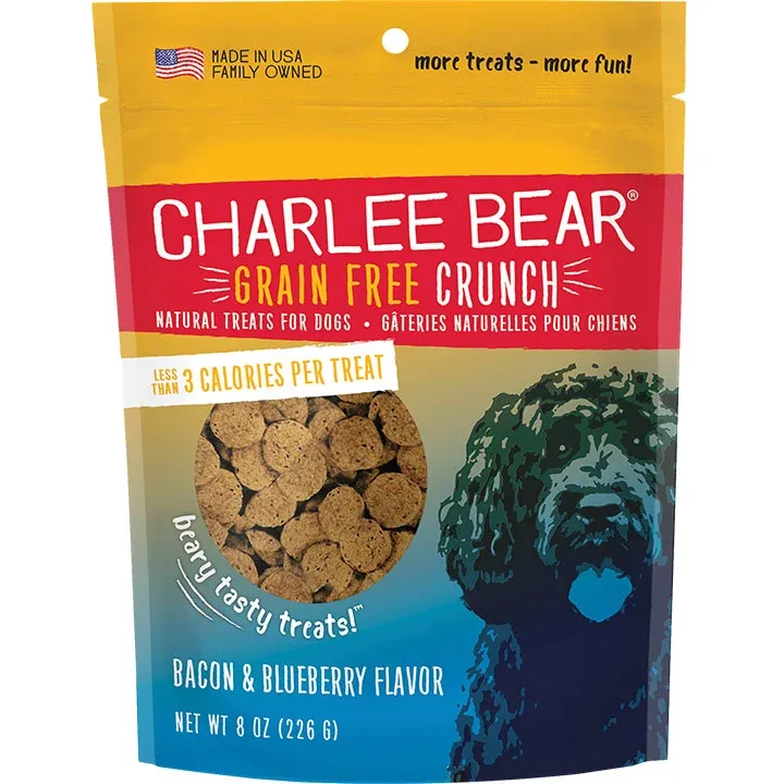 Charlee Bear Grain Free Bear Crunch Bacon Blueberry 8z {L+x}