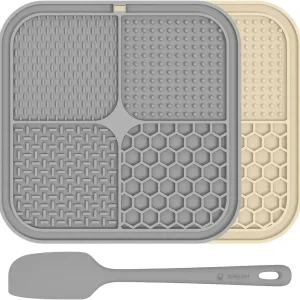 ChefAide 2 Pack Lick Mat for Dogs & Cats with Suction Cups – Slow Feeder, Anxiety Relief
