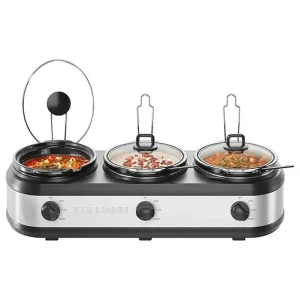 Chefman Triple Slow Cooker With Lids
