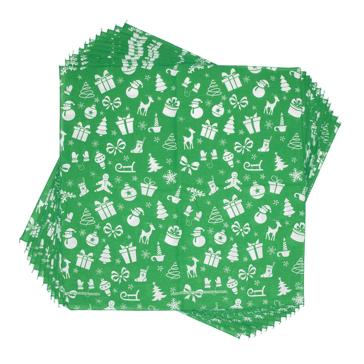 Christmas Surprises Dog Bandana, Green, 22 inch, 12 Pack