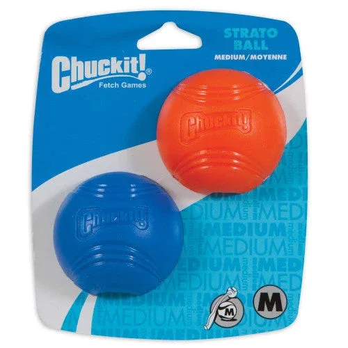 Chuckit! Strato Ball Dog Toy Blue/Orange 2pk MD - Image 2
