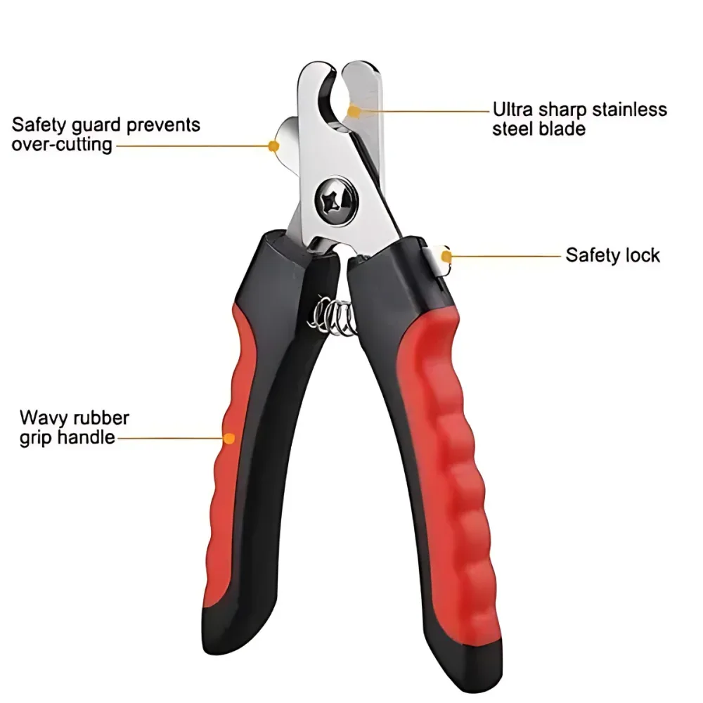 Chullbull Nail Cutter with Filer, Bath Brush, Double Sided Comb Grooming Kit for Dogs - Image 2