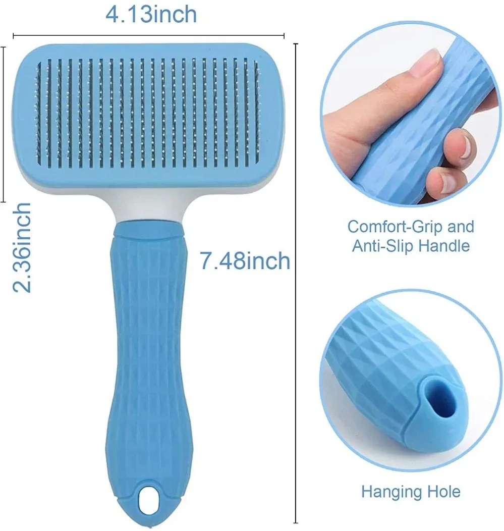 Chullbull Rectangle Slicker, Bath and Rubber Hand Brush Grooming Kit for Dogs - Image 2