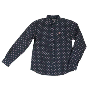 Cinch Boy's Navy Print Long Sleeve Button Shirt