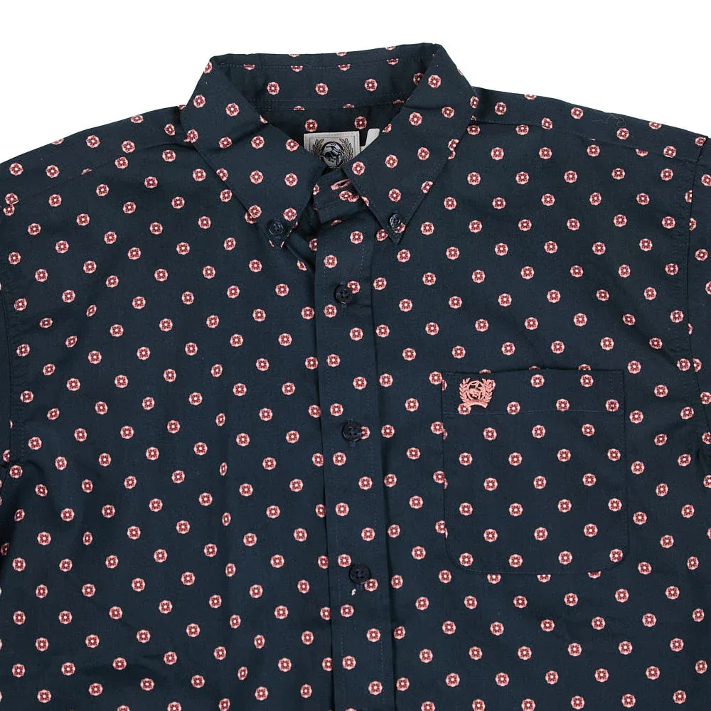 Cinch Boy's Navy Print Long Sleeve Button Shirt - Image 2