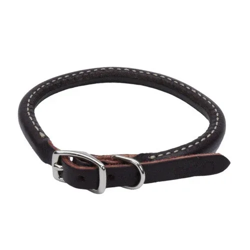 Circle T Latigo Leather Round Dog Collar Brown 3/8 in x 14 in - Image 2