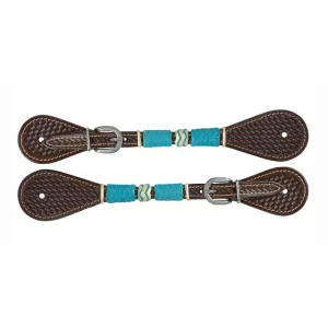 Circle Y Saddlery Ladies Turquoise Roundup Spur Straps