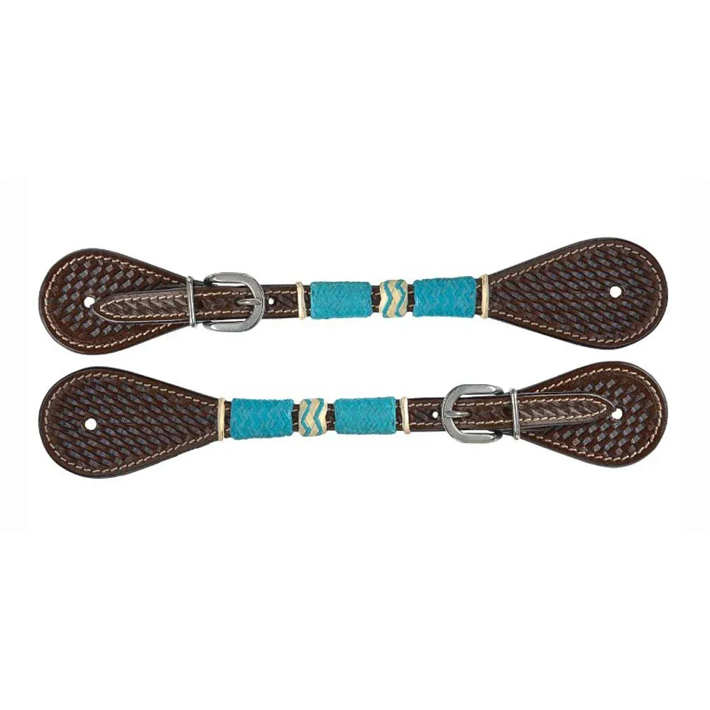 Circle Y Saddlery Ladies Turquoise Roundup Spur Straps
