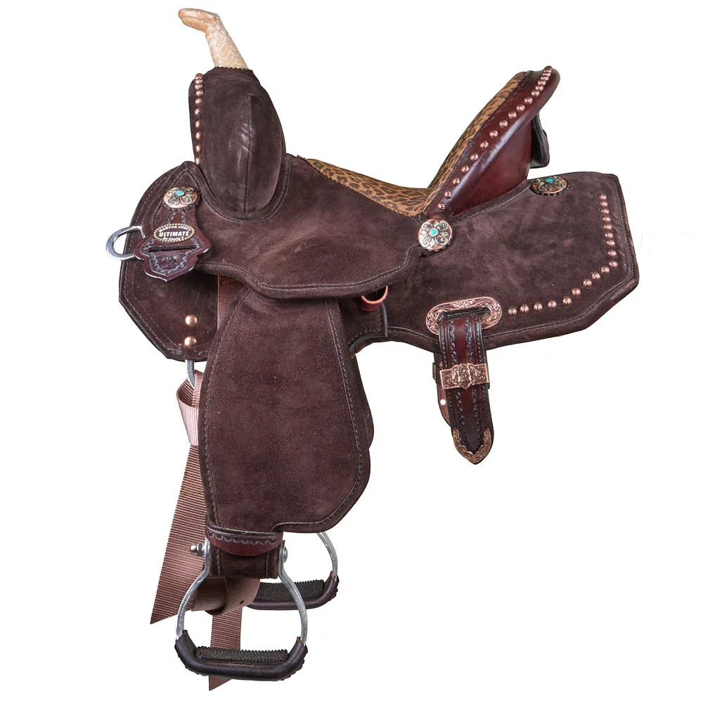 Circle Y Saddlery Lightweight Lightspeed Chocolate Cheetah 12in Barrel Saddle - Image 2