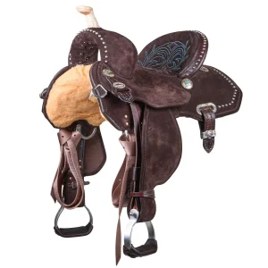 Circle Y Saddlery Lightweight Lightspeed Chocolate Turquoise 13in Barrel Saddle