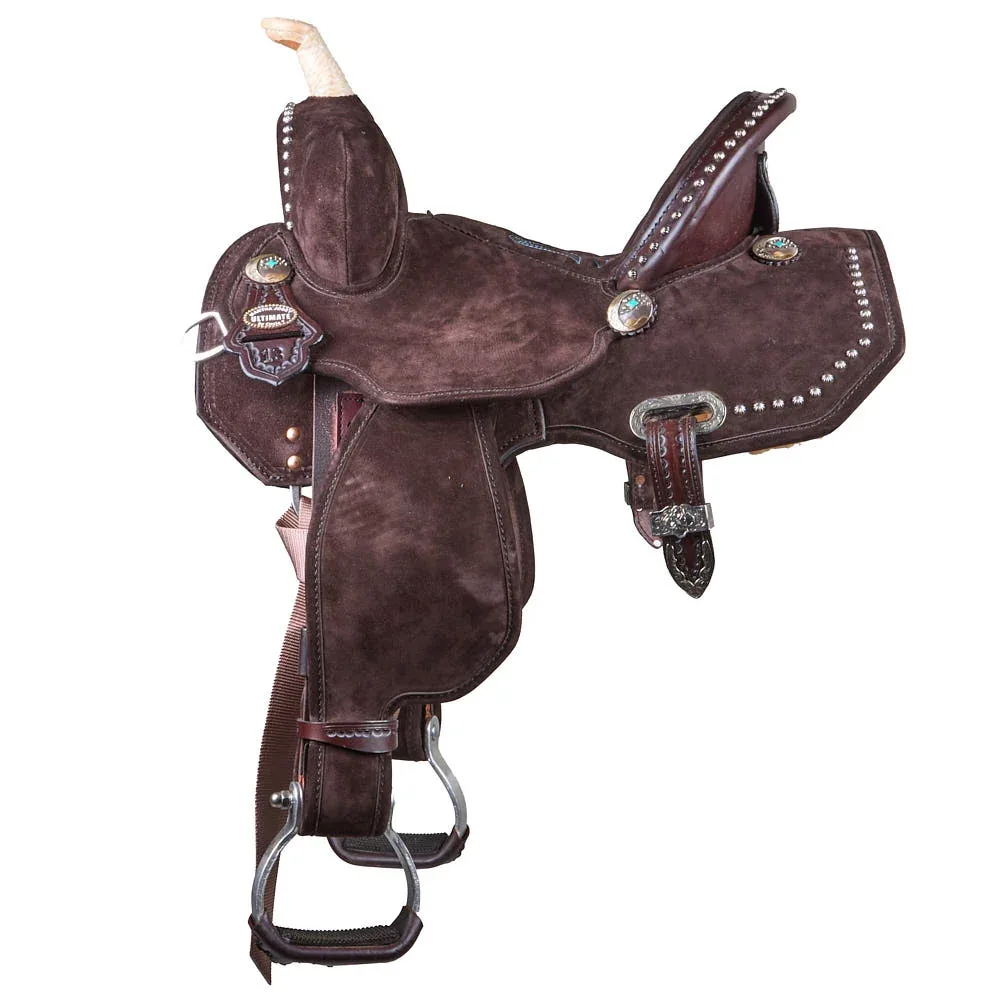 Circle Y Saddlery Lightweight Lightspeed Chocolate Turquoise 13in Barrel Saddle - Image 2