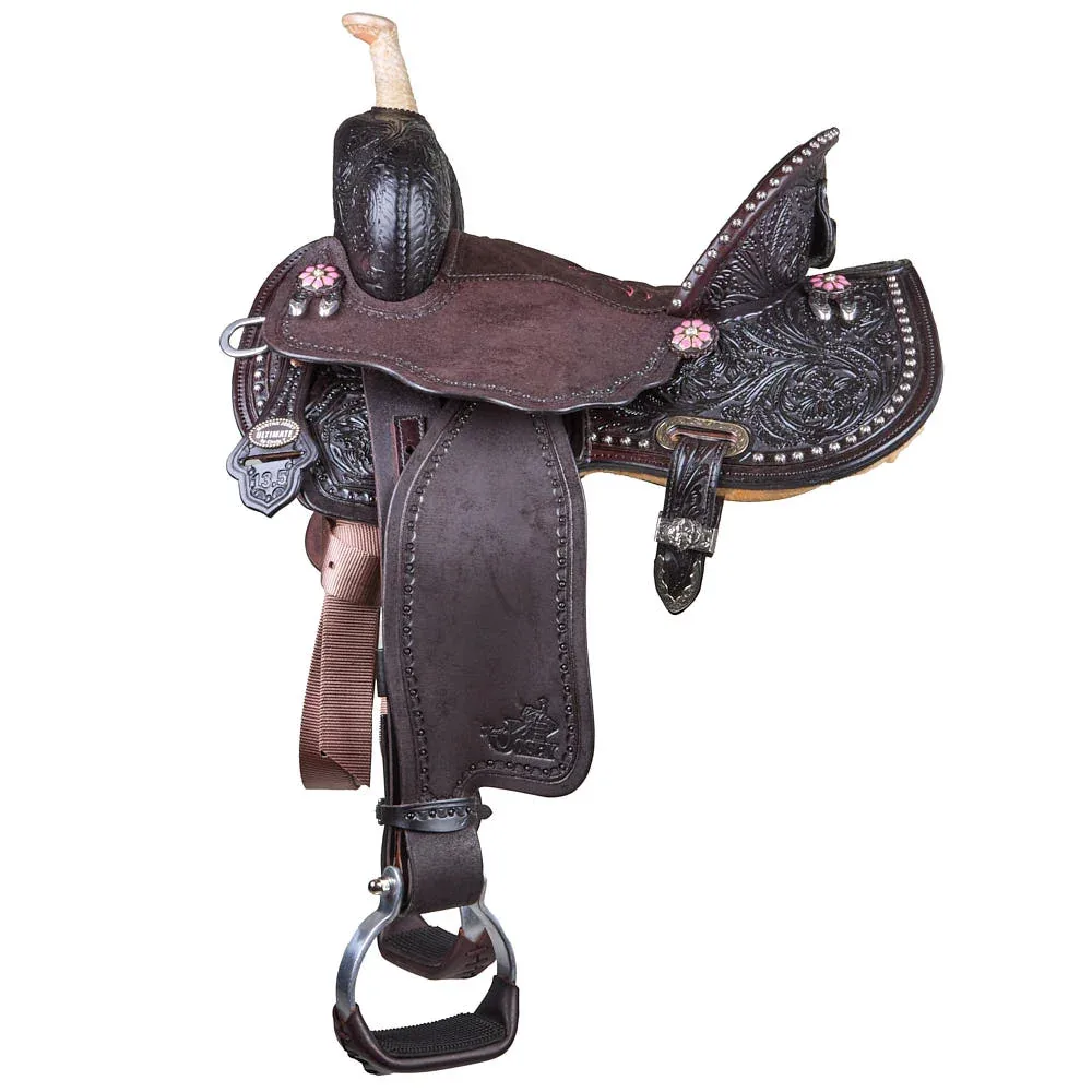 Circle Y Saddlery Ultimate Cash Chocolate and Pink 13.5in Barrel Saddle - Image 2