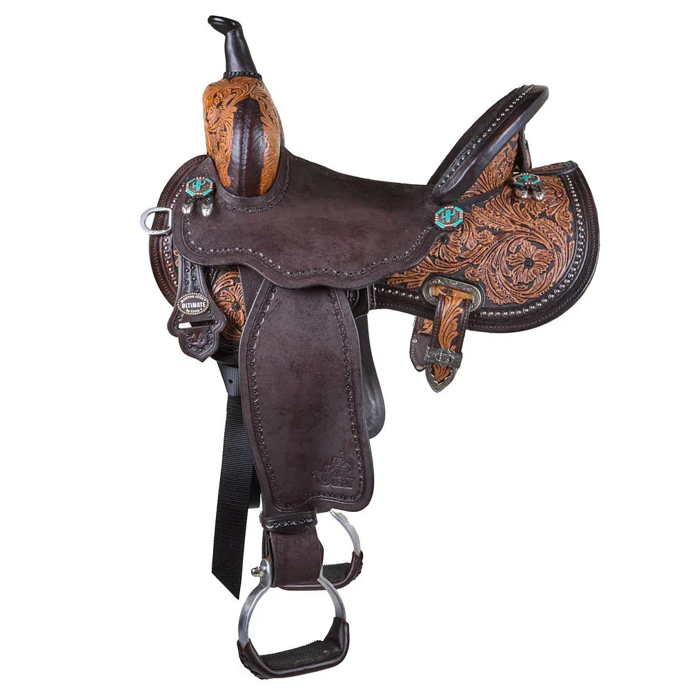 Circle Y Saddlery Ultimate Cash Vintage Chocolate Cactus 14in Barrel Saddle - Image 2