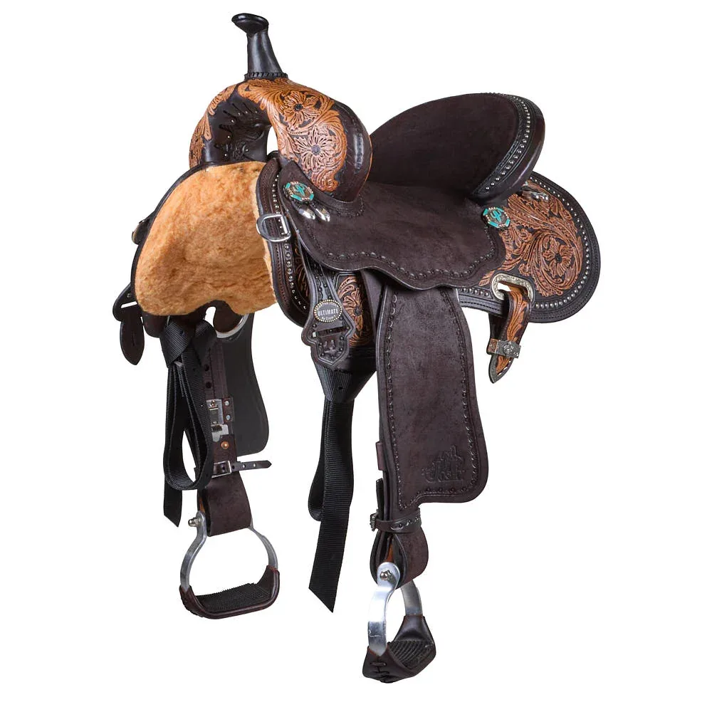 Circle Y Saddlery Ultimate Cash Vintage Chocolate Cactus 14in Barrel Saddle