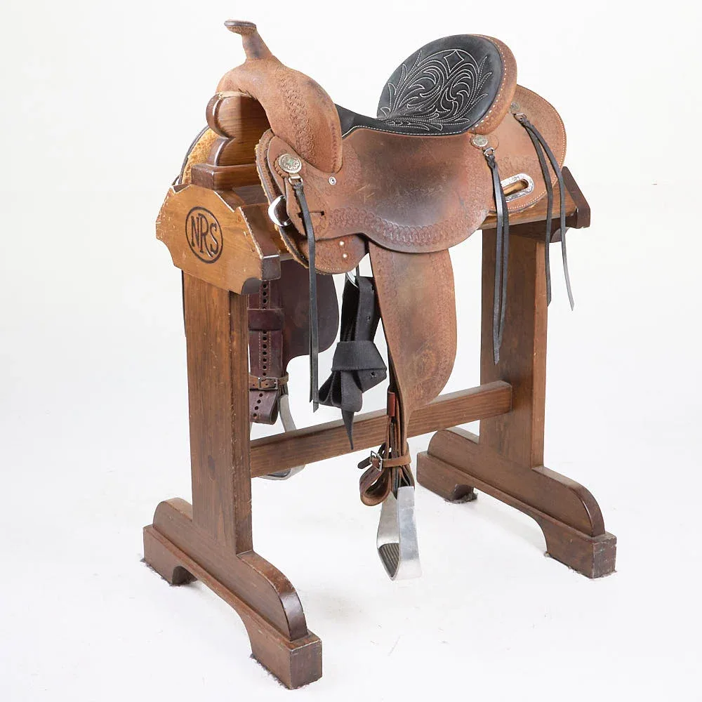 Circle Y Saddlery Used 15in Roughout with Border Barrel Saddle