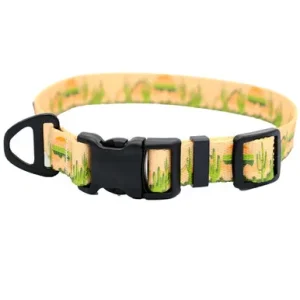 Classy Dog Outdoor Style Cactus Cream Nylon Dog Collar