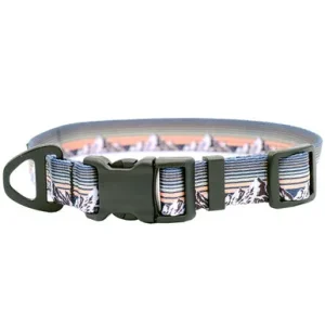 Classy Dog Outdoor Style Mountain Sunset Nylon Dog Collar