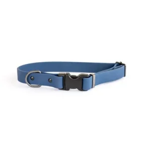 Classy Waterproof Soft PVC Coated Nylon Navy Dog Collar