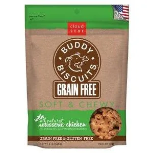 Cloud Star Grain Free Soft & Chewy Buddy Biscuits Treat Rotisserie Chicken 5oz {L+1x} 938045