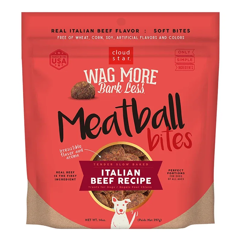 Cloud Star Wag More Bark Less Grain Free Meatballs Beef Recipe 14 oz. {L+1x} 938235