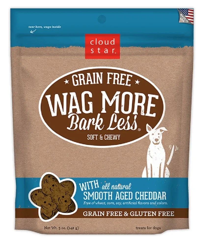 Cloud Star Wag More Bark Less Grain Free Soft & Chewy Treats with Smooth Aged Cheddar 5 Oz
