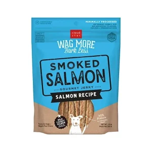 Cloud Star Wag More Bark Less Jerky Dog Treats, Smoked Salmon, 10 oz.