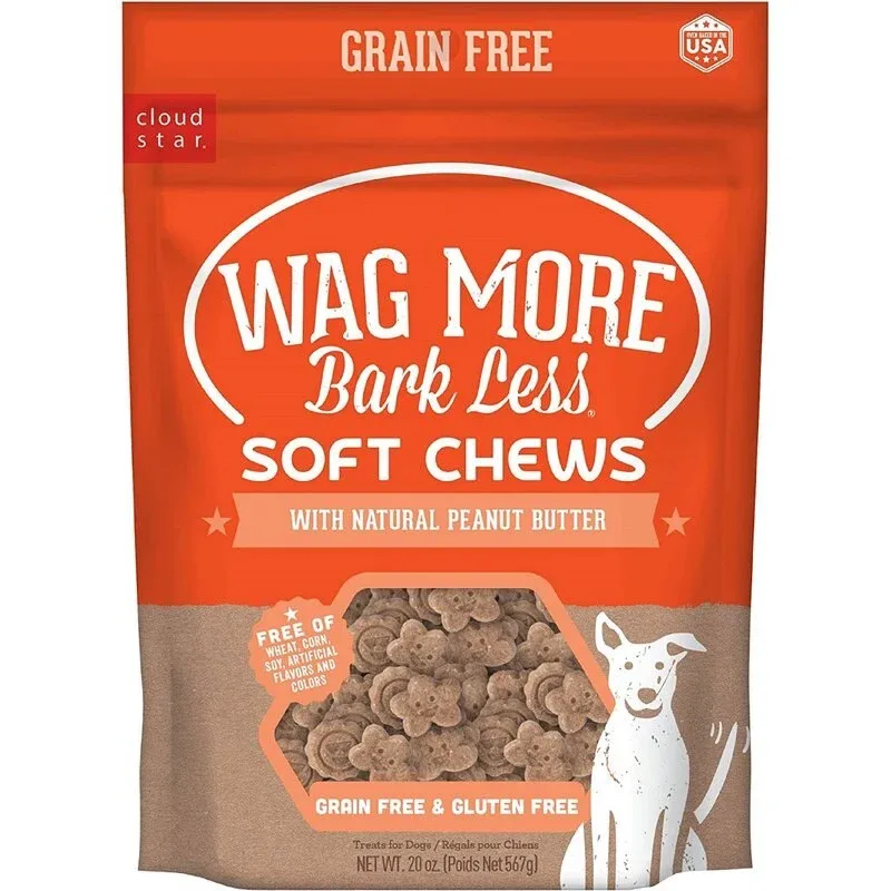 Cloud Star Wagmore Dog Grain-Free Soft and Chewy Peanut Butter, 20 oz