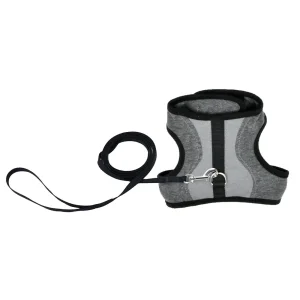Coastal® Adjustable Cat Wrap Harness with 6' Leash, GRY, Medium - 11"-16"