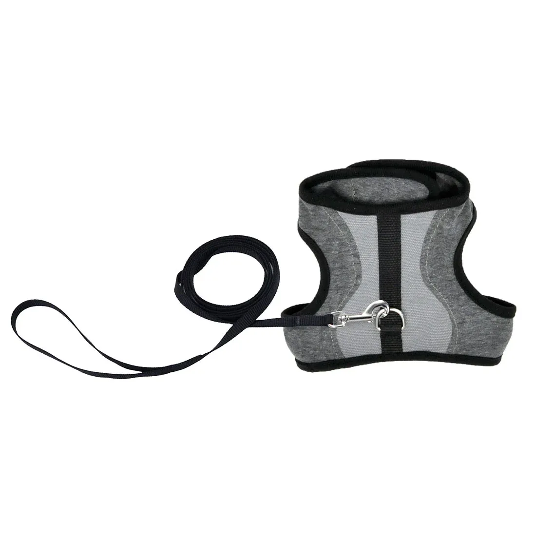 Coastal® Adjustable Cat Wrap Harness with 6' Leash, GRY, Medium - 11"-16"