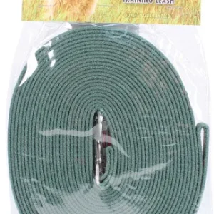 Coastal Pet Products Train Right Cotton Web Training Leash 30ft Green 5/8" x 30ft