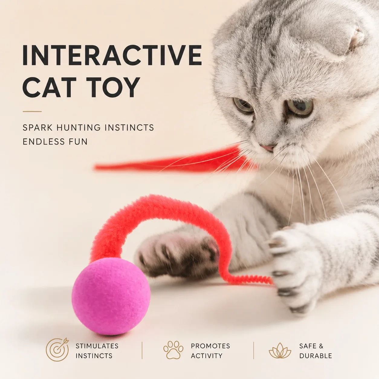 Colorful Bouncing Ball Cat Toys (5 Pack) - Image 2
