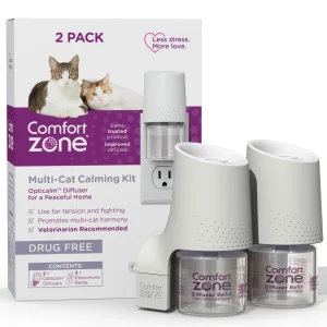 Comfort Zone MultiCat Calming Diffuser Kit, Cat Pheromones, 2 Pack Diffuser Kit, New Formula