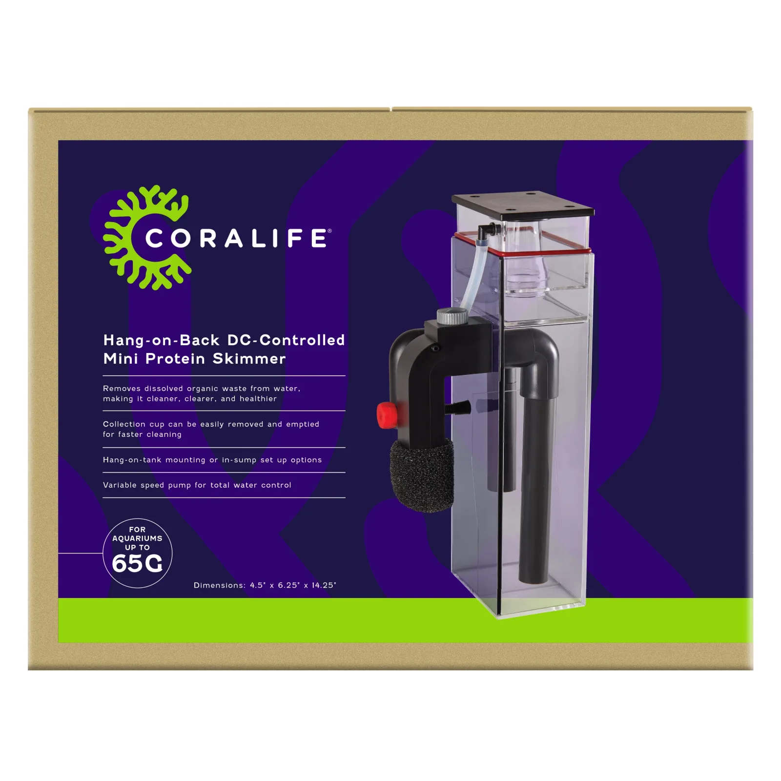 Coralife Hang on Back DC-Controlled Mini Protein Skimmer 65 g