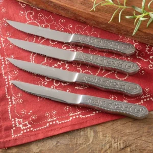Cowboy Collectibles Ranch Brands Steak Knife Set of 4