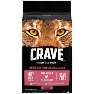 Crave Indoor Chicken & Salmon Dry Cat Food 10lb