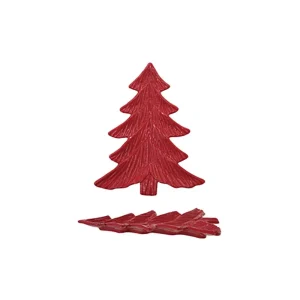 Creative Co-Op Christmas Red Tree Plate