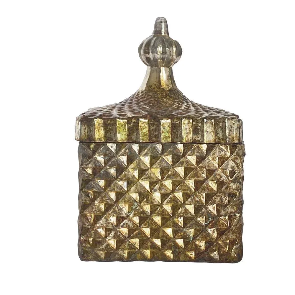 Creative Co-Op Embossed Mercury Glass Container