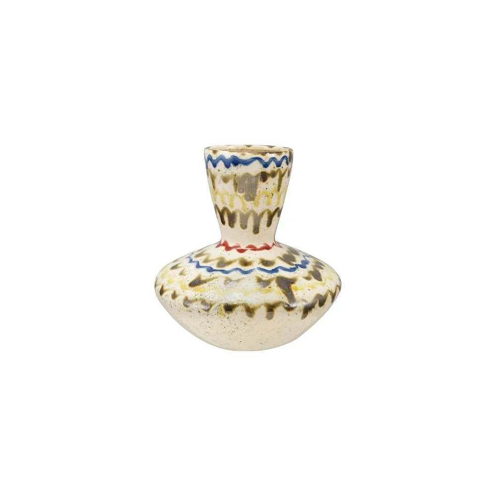 Creative Co-Op Hand Painted Stoneware Vase