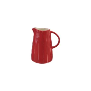 Creative Co-Op Striped Stoneware Pitcher