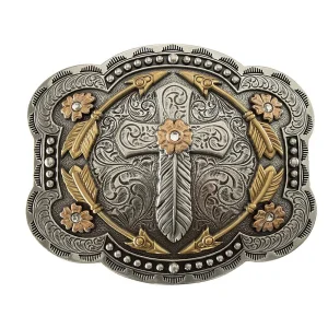 Cross with Scrolling Design Buckle