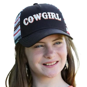 Cruel Denim Girl's Brown Cowgirl Trucker Cap
