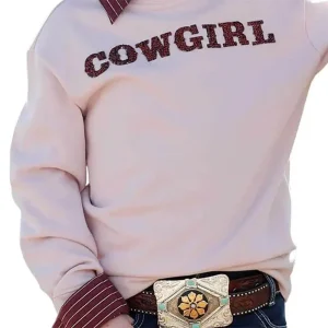 Cruel Denim Girl's Pink Cowgirl Sweatshirt