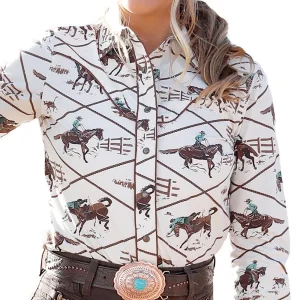 Cruel Denim Women's Western Print Top