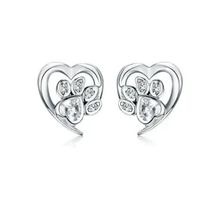 Crystal Paw Earrings