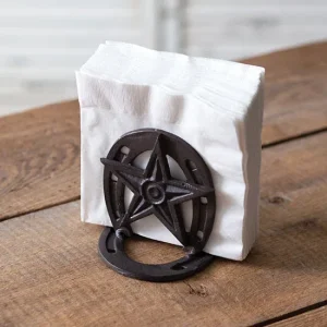 Ctw Home Collection Western Cast Iron Horseshoe Star Napkin Holder